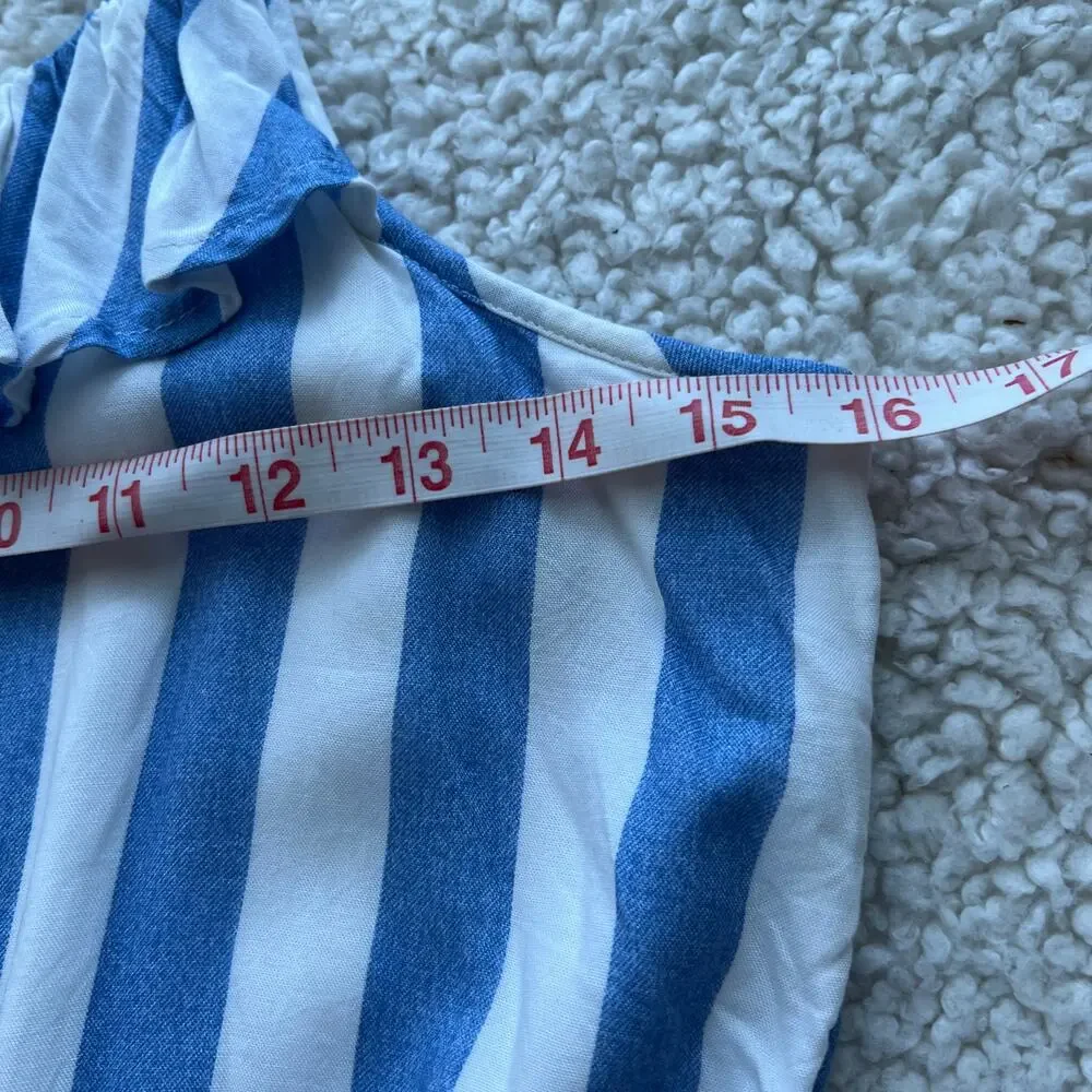 Abercrombie Kids Blue and White Stripe Romper 15/16